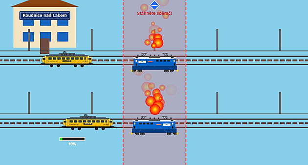 Stáhni sběrač, jinak zemřeš. Počítačová hra si utahuje z potíží vlaků v Roudnici