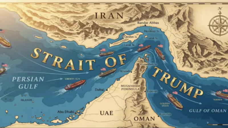 Trumpův průliv. Prezident USA sdílel mapu s přejmenovaným Hormuzem, Írán ho posílá na dno moře